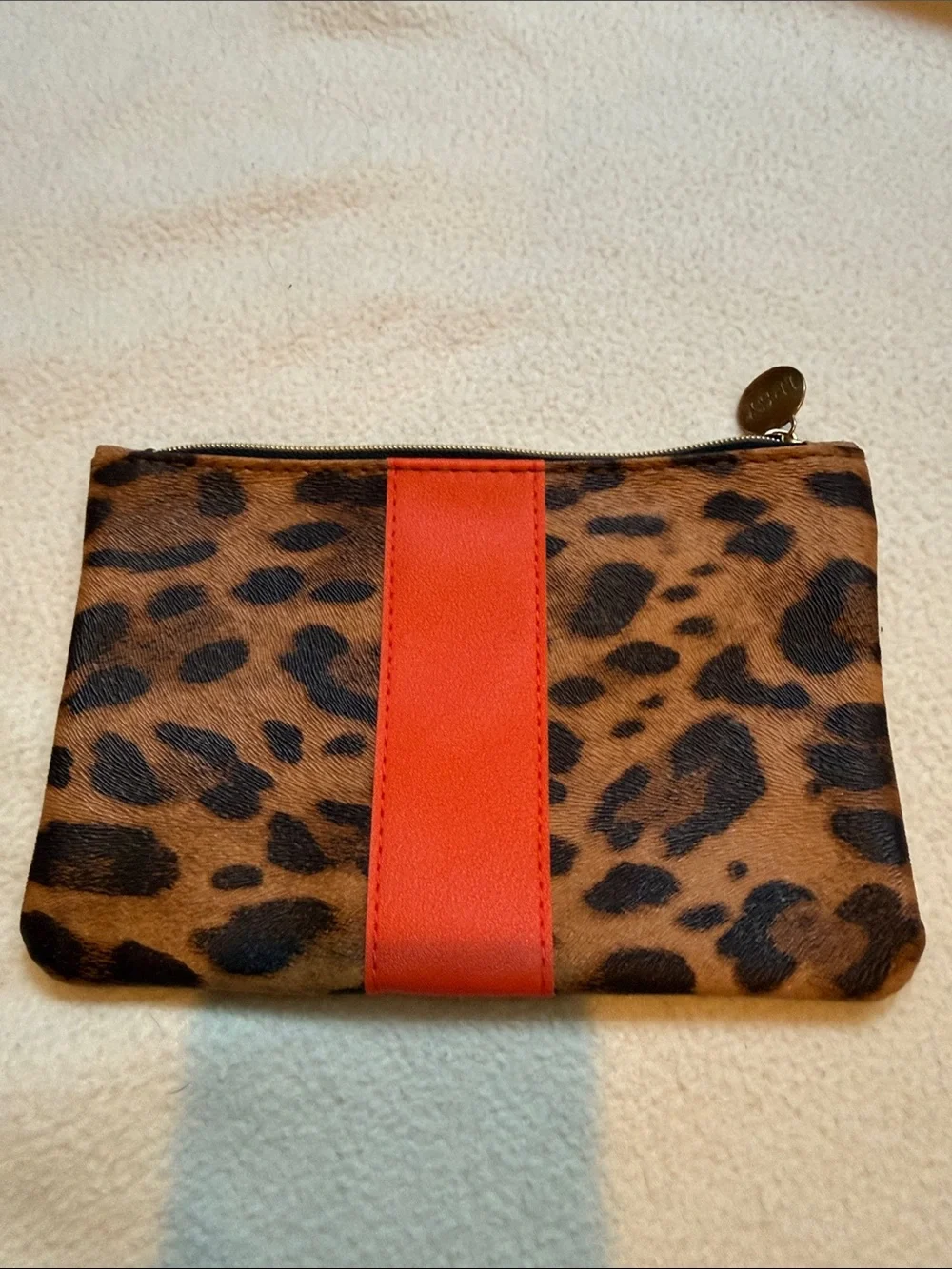 ipsy Leopard-Print Cosmetic Pouch with Gold Pull
